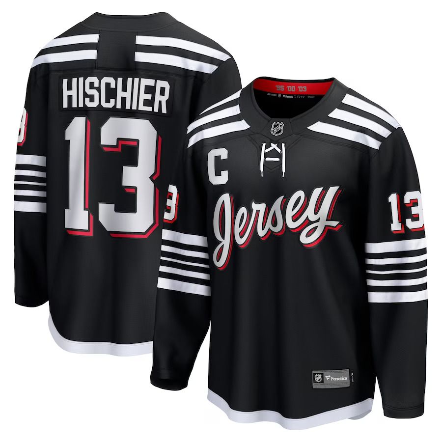 Men New Jersey Devils #13 Nico Hischier Fanatics Branded Black Alternate Premier Breakaway Player NHL Jersey->youth nhl jersey->Youth Jersey